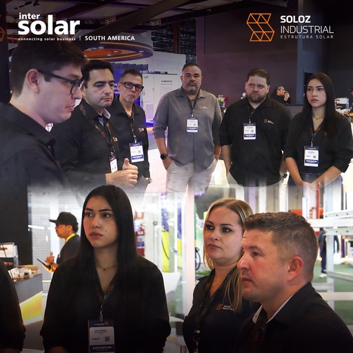 Encontros com visitantes no espaço da Soloz Industrial na Intersolar South America 2026